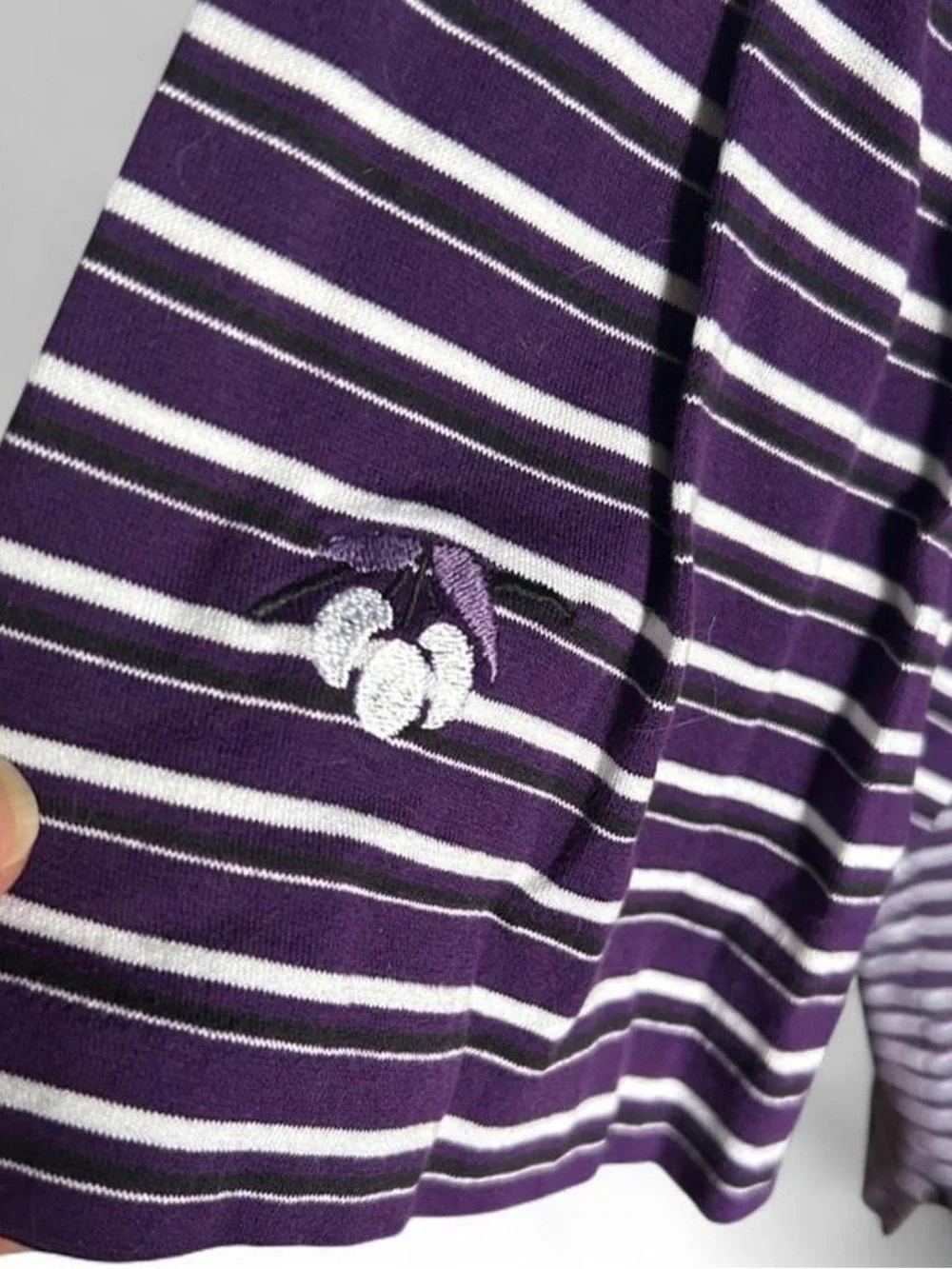 Ralph Lauren Purple, White & Black Striped Polo
